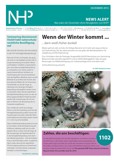 NHP News Alert Dezember 2015 erschienen