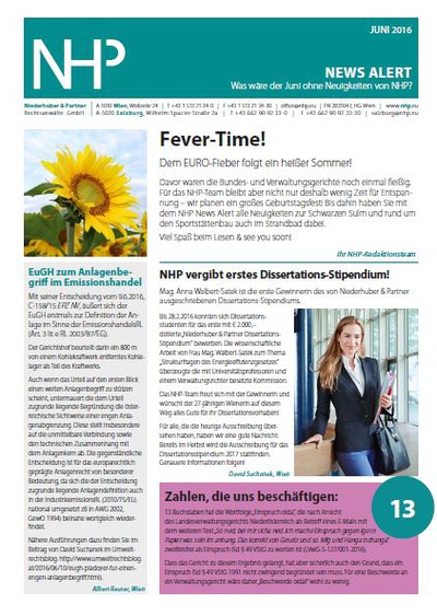 NHP News Alert Juni 2016 erschienen