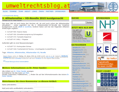 Peter Sander schreibt auf www.umweltrechtsblog.at