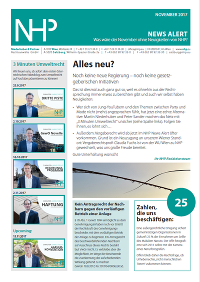 NHP News Alert November 2017 erschienen