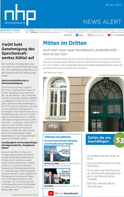 NHP News Alert Jänner 2019 erschienen