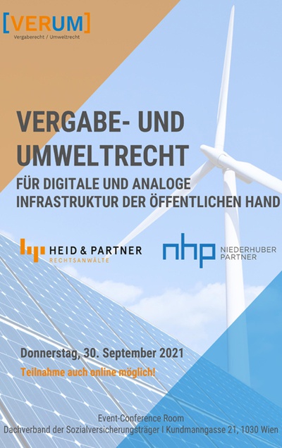 Fachübergreifende Konferenz VERUM: Vergabe- und Umweltrecht für digitale und analoge Infrastruktur der öffentlichen Hand am 30.9.2021