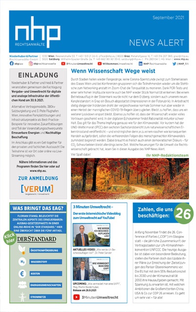 NHP NEWS ALERT SEPTEMBER 2021 ERSCHIENEN